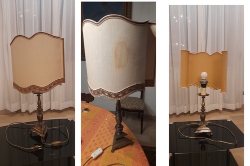 Coppia abat jour ottone - coppia, di