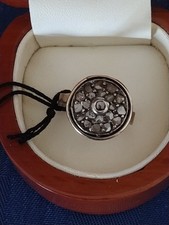 Anello antico (Toppa) oro  titolo inferiore  e argento con diamanti