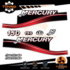 Kit Adesivi Motore Marino Fuoribordo Mercury 150 cv - Four Stroke ROSSO