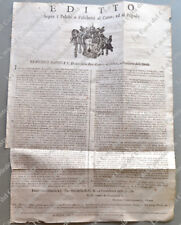 (Corse dei cavalli – Stato Pontificio, Roma) EDITTO Sopra i Palchi e Palchetti..