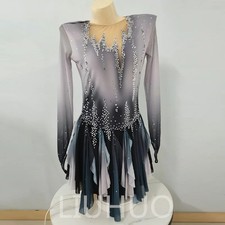 Gonna professionale pattinaggio figura ragazza palco performance vestito con strass
