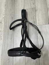 Devoucoux Makila Dressage Briglia Pelle Nera Taglia M Fascia Completa Cavallo Cristallo Sopracciglia
