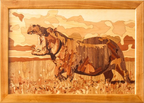 Ippopotamo safari africa legno