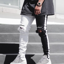 Uomo Jeans Strappati Pantaloni