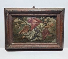 Antico Dipinto Sotto Vetro del