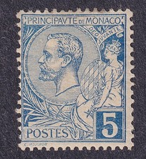 MONACO 1885, Scott 13, 5 cent
