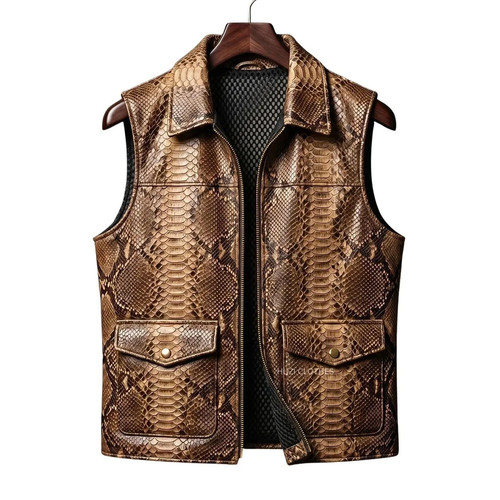 Gilet uomo pelle stampa - , pitone