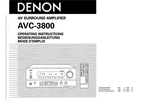 Denon avc 3800 - denon, avc-3800