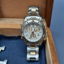 Orologio Lorenz da polso uomo acciaio oro Chronograph alarm 3 ATM 19909 3S10