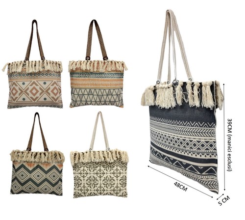 Borsa donna tessuto tela - tessuto,