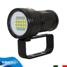 TORCIA SUBACQUEA 15 LED RICARICABILE FOTO E VIDEO FARETTO LUMEN DIVING SCUBA 