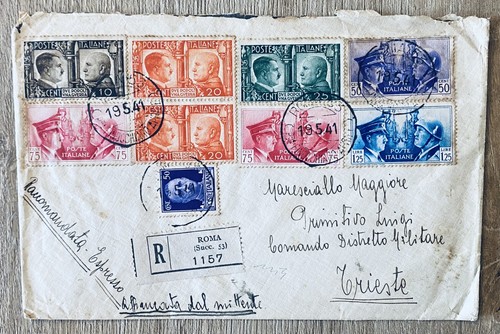 Regno 1941 busta multicolore