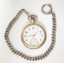 OROLOGIO DA TASCA CON CATENA DIAMETRO 52 mm. FUNZIONANTE ARGENTO 800