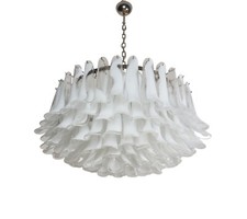 Large Murano glass Chandelier -101 white lattimo Murano glass