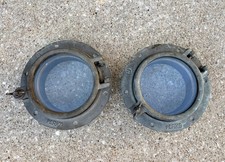 Coppia oblò vintage ottone pesante bronzo PERKO 5”; nautica, recupero barca