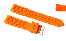 Cinturino in silicone orologio arancione curva 18mm compatibile nautica 3 gomma