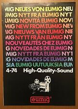 "EUMIG"  Brochure in italiano  Proiettori 8 mm e Super 8 Sonori anno 1974