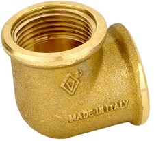 GOMITO OTTONE 1/2" FF RACCORDO
