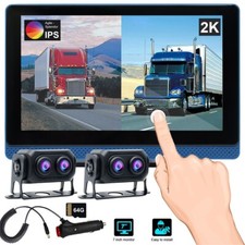 Videoregistratore 7" 2K Monitor Doppia Dash Cam Auto DVR Telecamera Retrovisione per Camion Camper