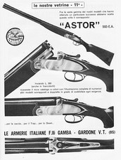 PUBBL.1965 FUCILE CACCIA ASTOR FABBRICA F.LLI GAMBA GARDONE V.T.BRESCIA MODELLI