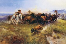 La caccia ai bufali n. 39 by Charles Russell Western Giclée stampa artistica + spedizione gratuita