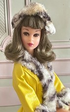 BAMBOLA VINTAGE BARBIE 1965 FRANCIE CAPELLI CASTANI GAMBA DRITTA