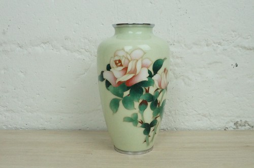 Vaso smaltato cloisonne verde