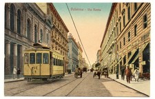 ANTICA CARTOLINA PALERMO - VIA ROMA - ANIMATA - TRAM - VG 1918