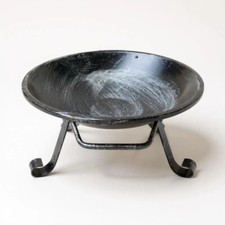 Braciere da Giardino in Ferro, 40 cm Diametro, 27 cm Altezza, Per fuoco NERO