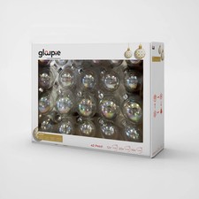 GLOUPIE Box 42 Palline Per Albero Di Natale In Vetro Resistente Trasparenti,in 3