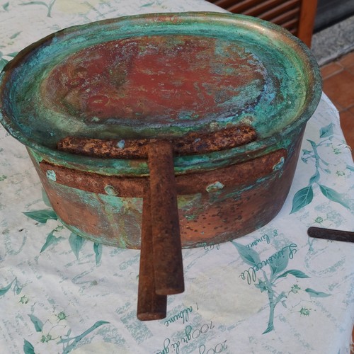 Paiolo pentola rame con - paiolo/pentola,
