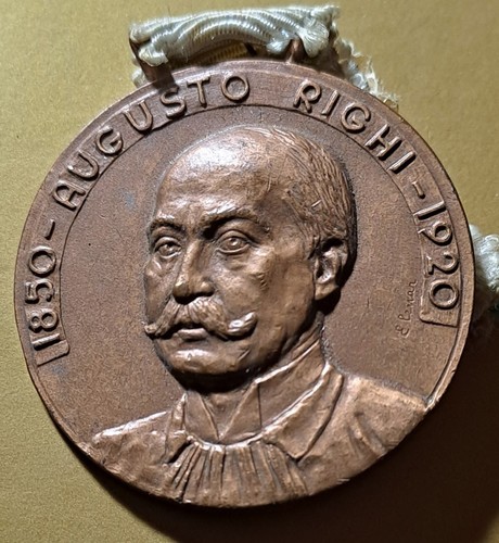 Augusto righi 1920 medaglia - righi,