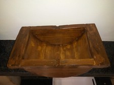 centrotavola in legno svuotatasche contenitore a dondolo vintage  noce scuro 