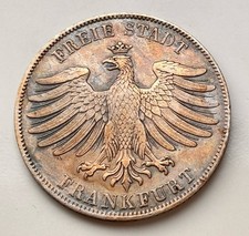 1 fiorino 1840 città imperiale libera Francoforte vecchio tedesco argento AKS#11