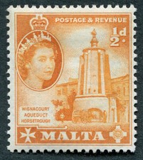 MALTA 1956-58 1/2d orange