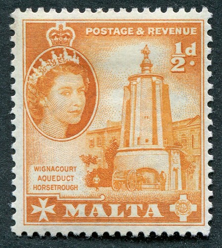 Malta 1956 2d arancione - 1956-58, 1/2d