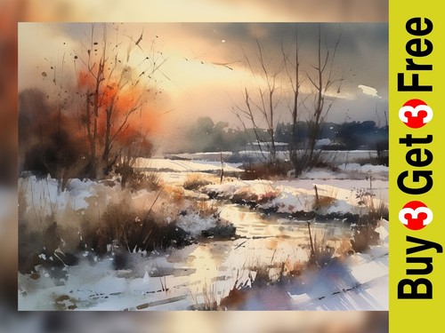 Winter dawn landscape - winter,