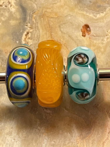 Trollbeads perla pesce ambra - trollbeads,