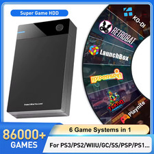HDD esterno 12TB unità di gioco retrò 86000+ giochi Hyperspin Launchbox PS3/PS2