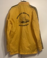 Rarissima vecchia giacca Adidas Hoechst Marathon Frankurt anni 80 nero giallo  