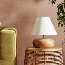 Lampada da tavolo Habitat Ciottoli Legno di Mango - Naturale e Bianco - NUOVA scatole aperte