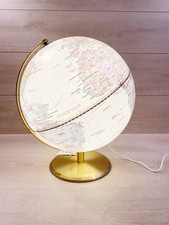 Mappamondo Con Luce LED In Plastica E Metallo Color Bronzo 32x30xh37cm 