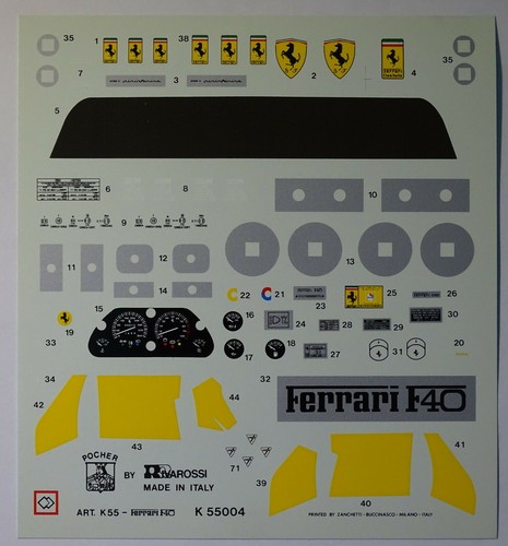 Kit adesivi pocher ferrari - adesivi, 1:8