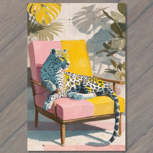 Adesivo leopardato sdraio - adesivo,