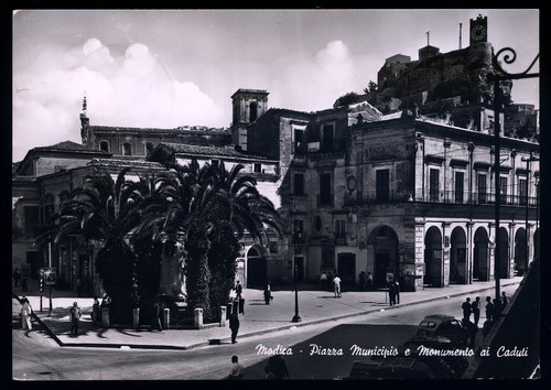 Cartolina modica piazza - modica,