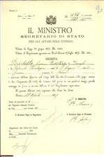 1879 GENOVA Nomina BRICHETTO allievo guardia carceraria