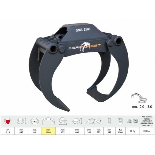 Pinza tronchi 1100 gmr1100 - pinza,
