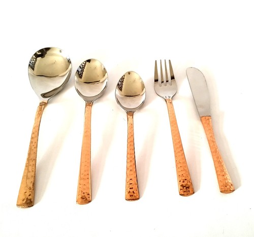 Set posate rame - , martellato