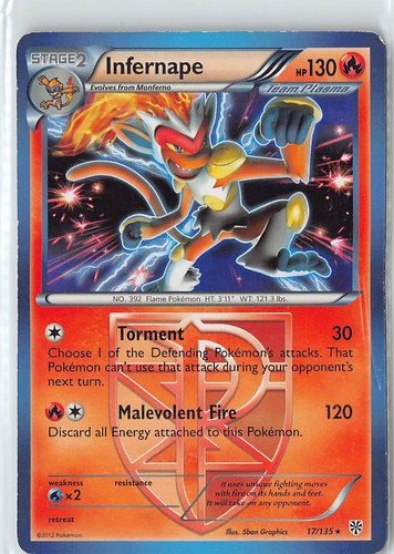 Infernape 135 rare plasma - infernape,