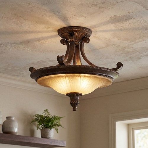 Plafoniera rustica bronzo
